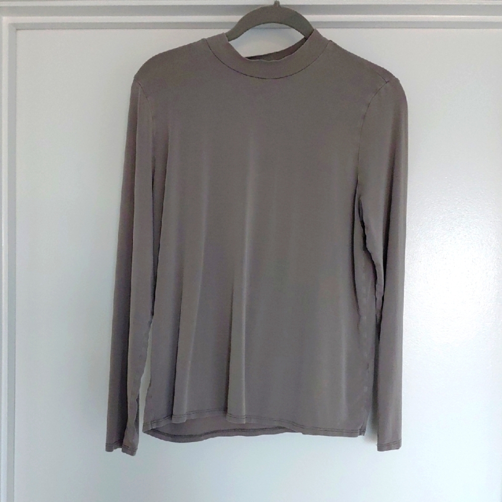 Long Sleeve Taupe Top Eileen Fisher M